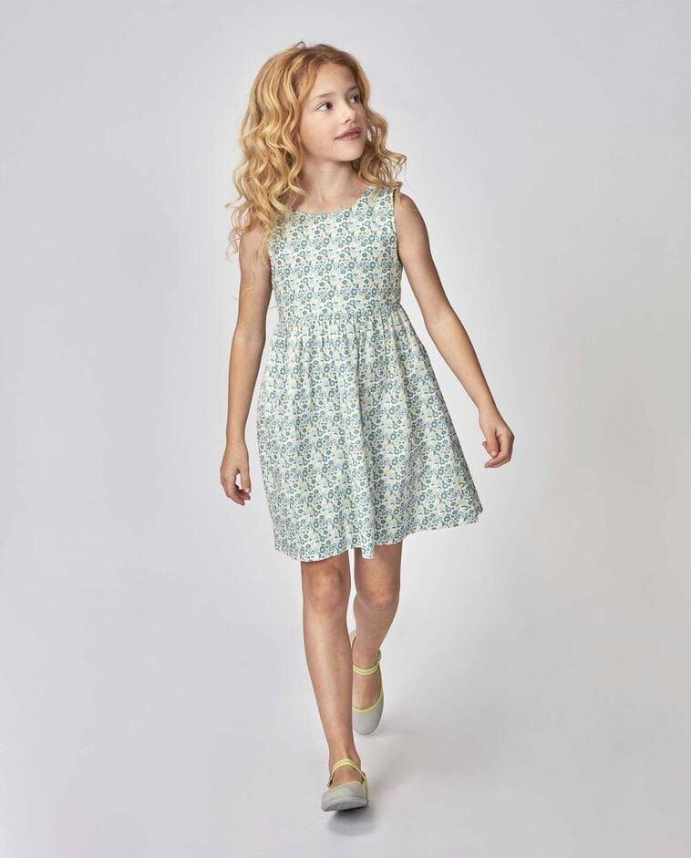 Robe &agrave; fleurs &agrave; bretelles blanche