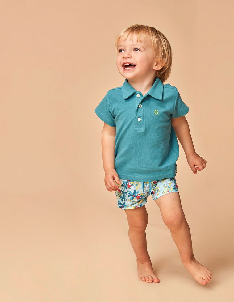 Costume da bagno con stampa di tucani color verde  