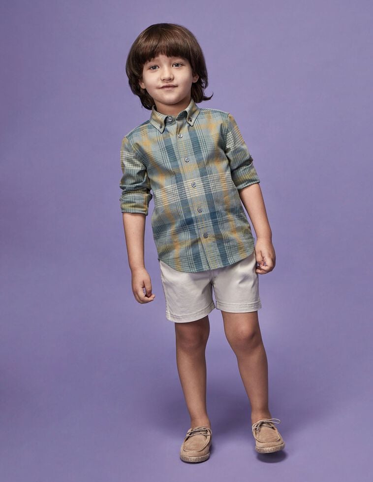 Chemise à carreaux bleue