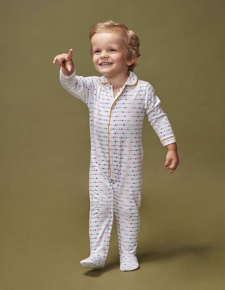 Pyjama en tricot imprimé flèches blanc