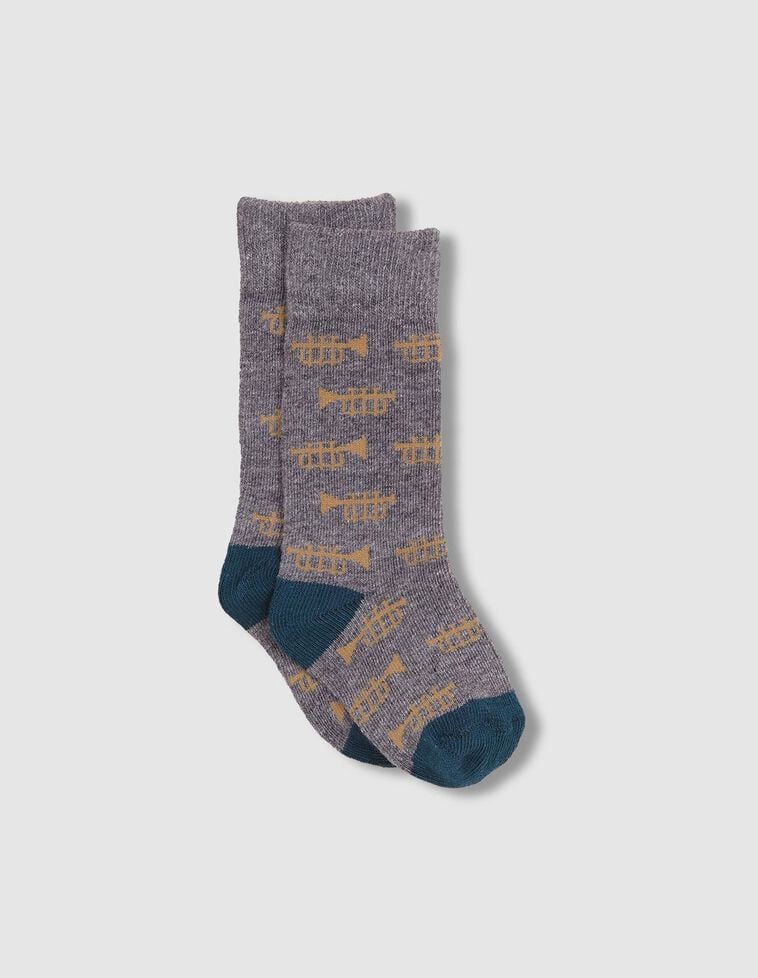 Trompetensocken, in Grau