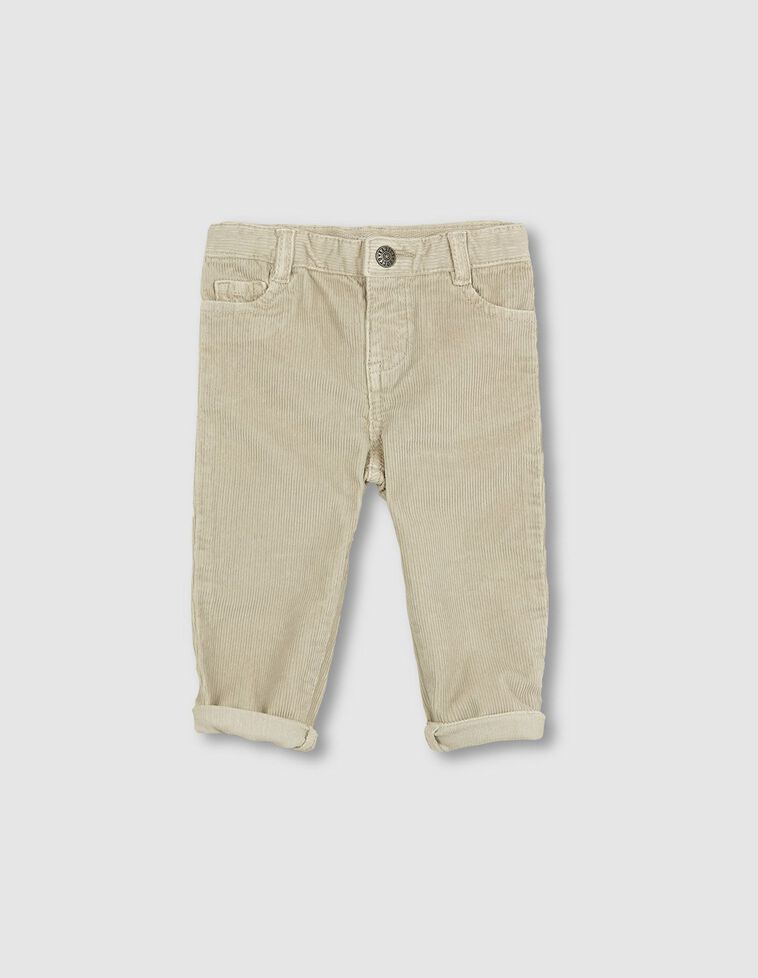 Pantalone in velluto cinque tasche sabbia