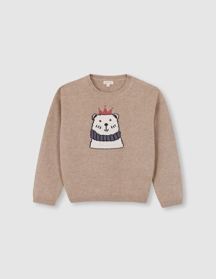 Pull avec motif ours polaire pierre Pull avec motif ours polaire pierre