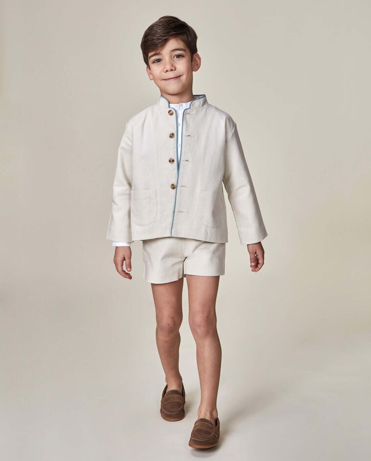 Veste en lin coloris pierre