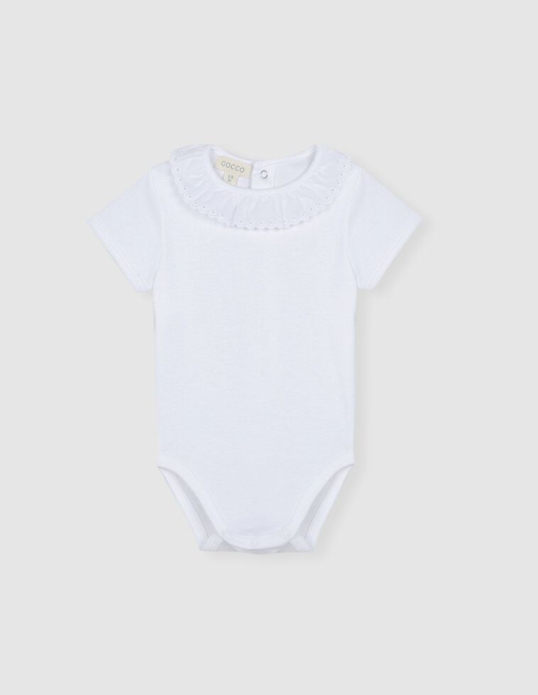 Body bianco collo popeline