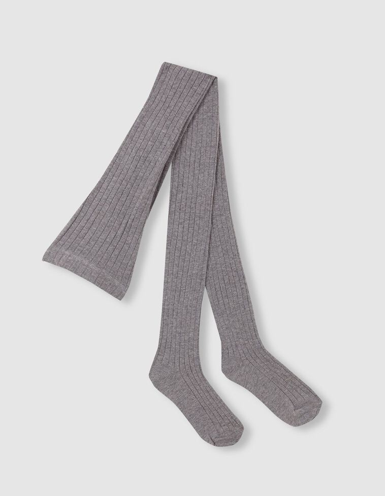 Collants basiques côtelés gris