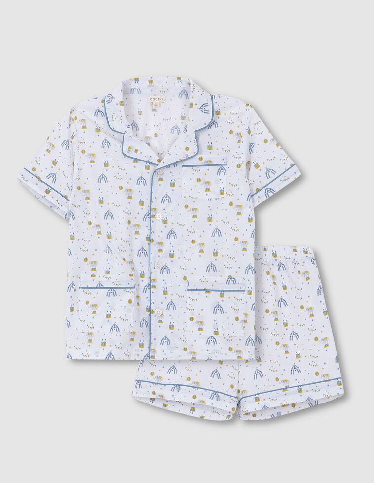 Pijama curto com estampado de circo 