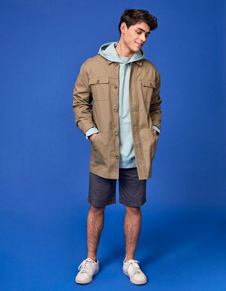 Parka con taschini color cachi