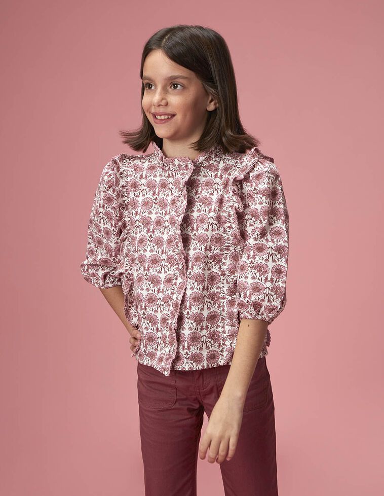 Camisa de flores rosa