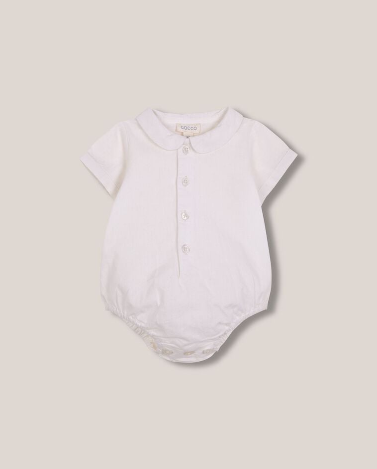 Body-chemise &agrave; col Claudine blanc