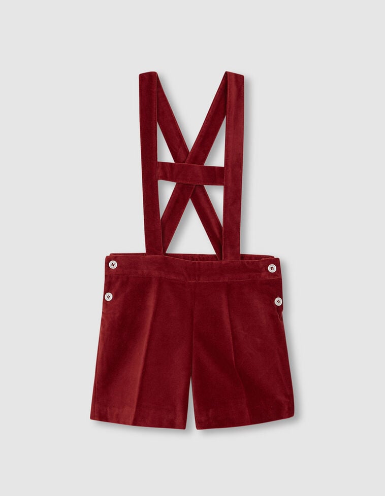 Short en velours bordeaux