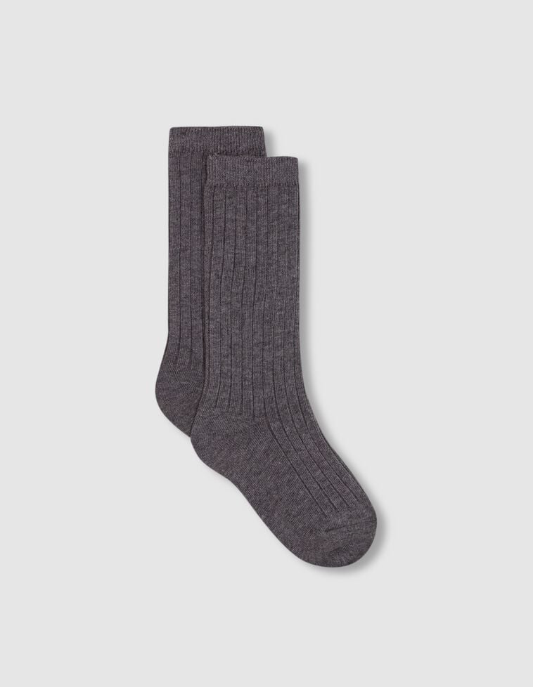 Chaussettes côtelées grises Chaussettes côtelées grises