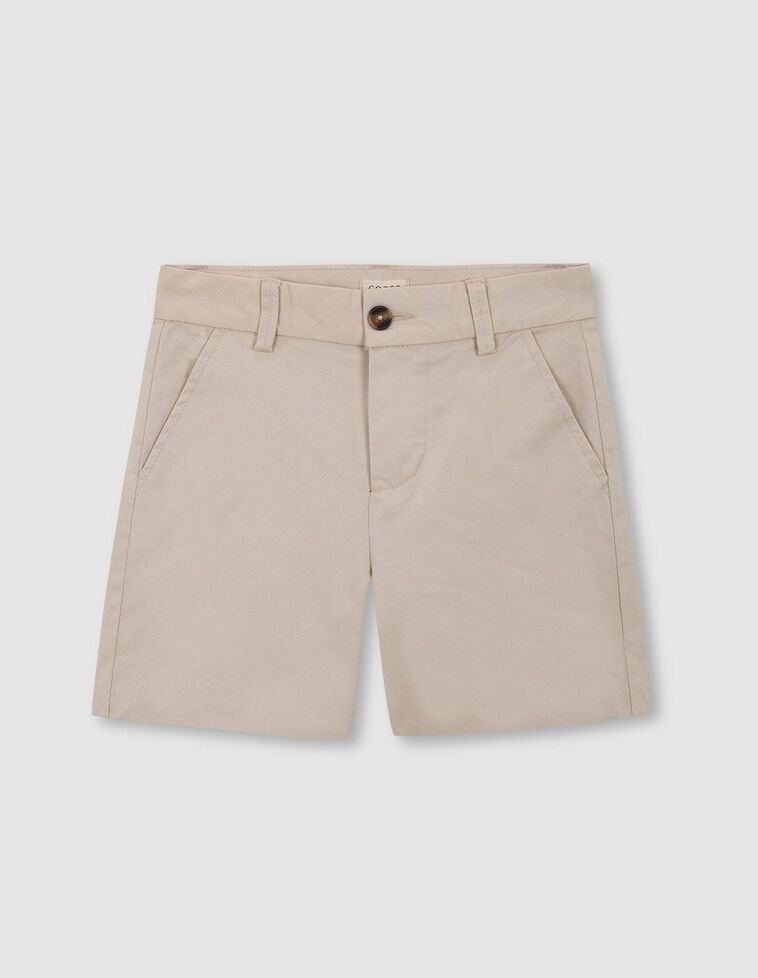 Steingraue Bermuda-Shorts aus Twill