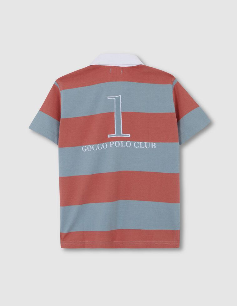 Polo rayures club corail