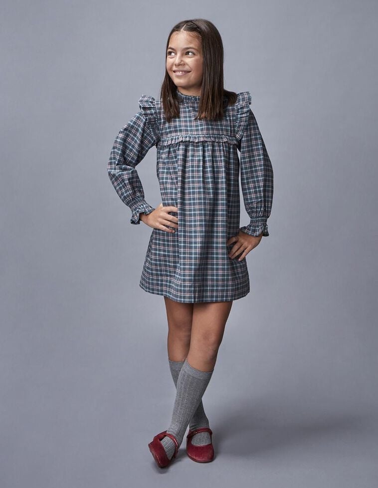 Robe à carreaux verte