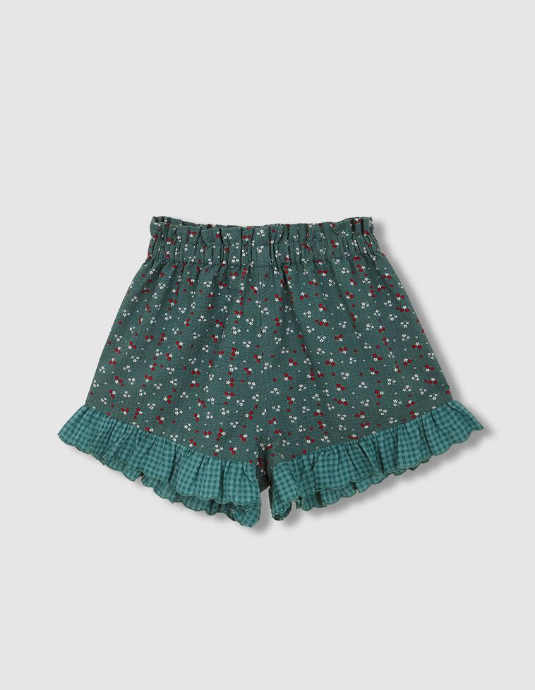 Short vert à fleurs