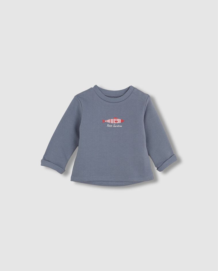 Sweat &agrave; motif bleu clair