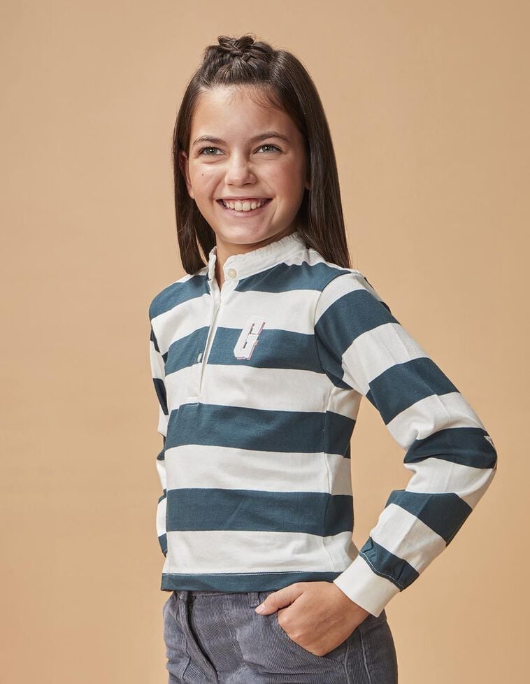 Gestreiftes Polohemd, in Grün Gestreiftes Polohemd, in Grün