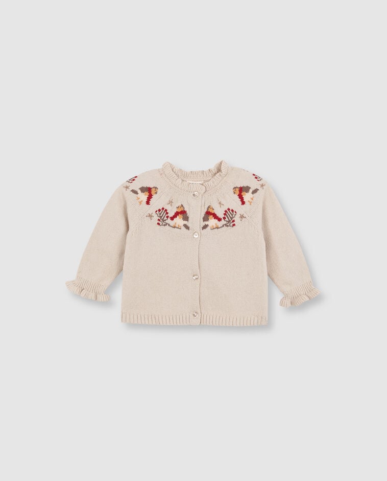 Casaco cor pedra de Natal beb&eacute;
