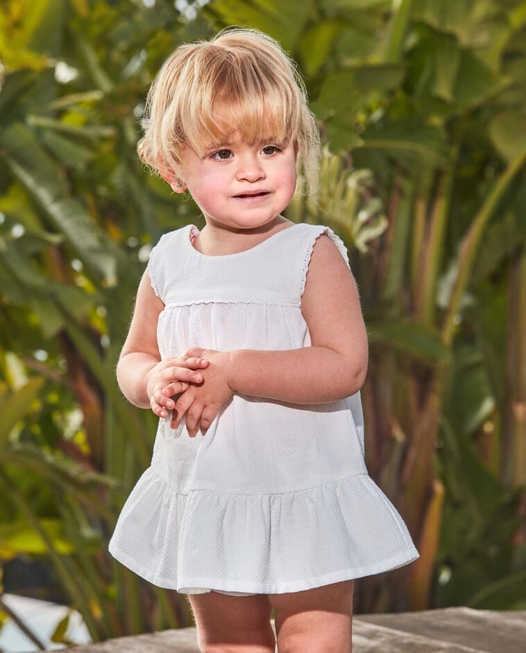Einfarbiges Kleid in Wei&szlig;