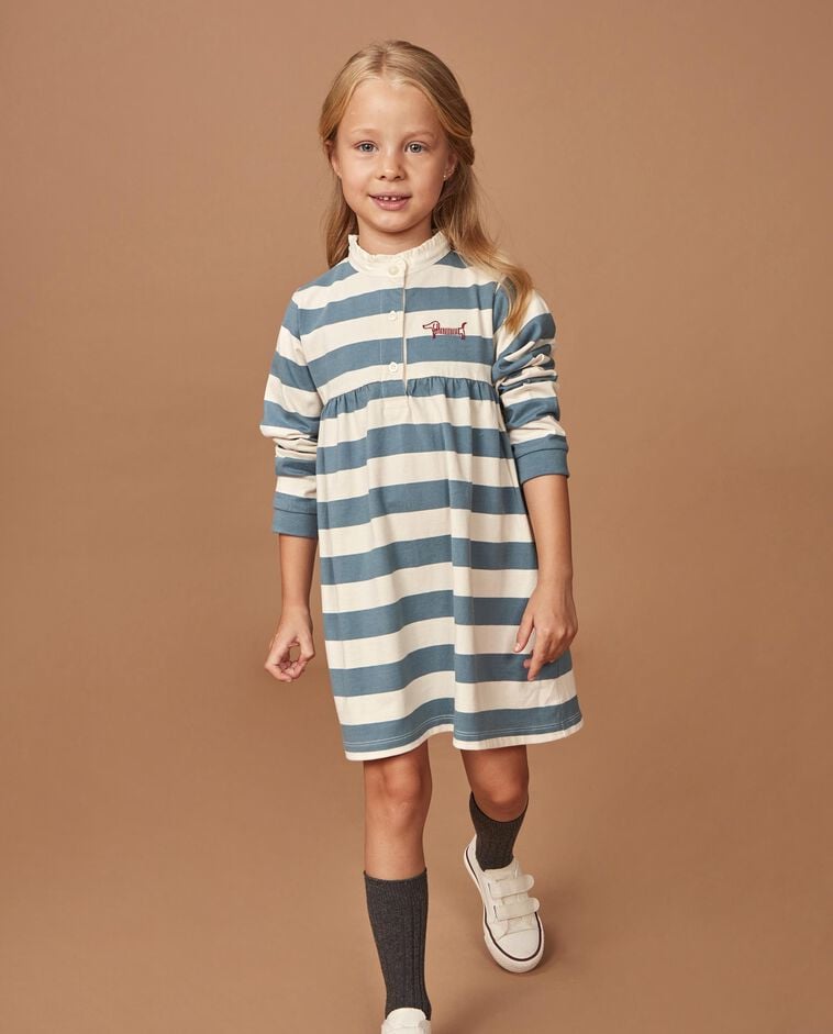 Vestido polo verde com bordados menina