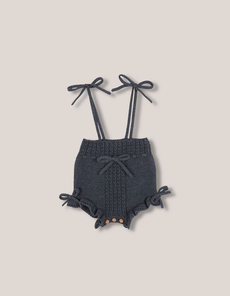 Pantalon bouffant en maille nulle avec laine vert pétrole