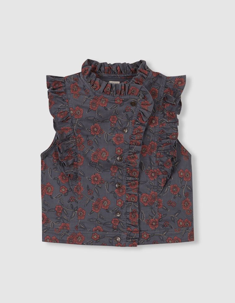 Gilet stampato per mamma verde petrolio