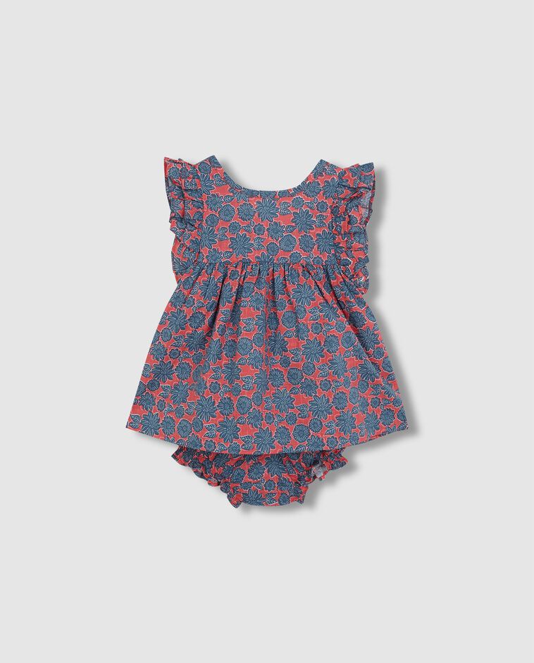 Robe &agrave; grande fleur rose