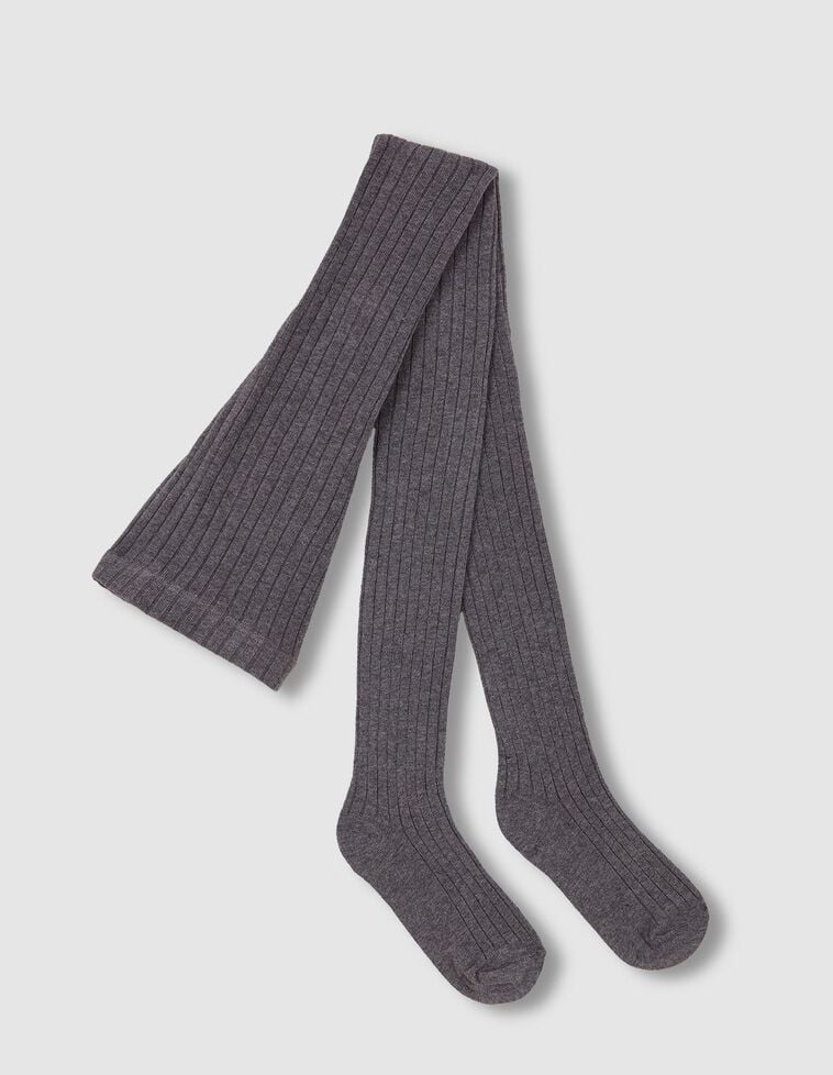 Collants basiques côtelés gris