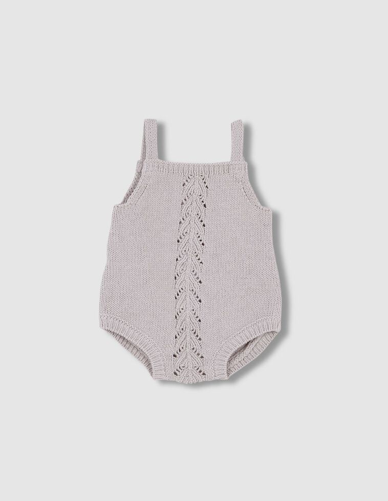 Pagliaccetto con dettaglio traforato color grigio scuro