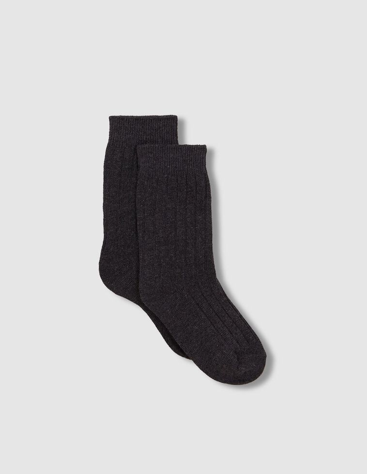 Graue einfarbige Socken