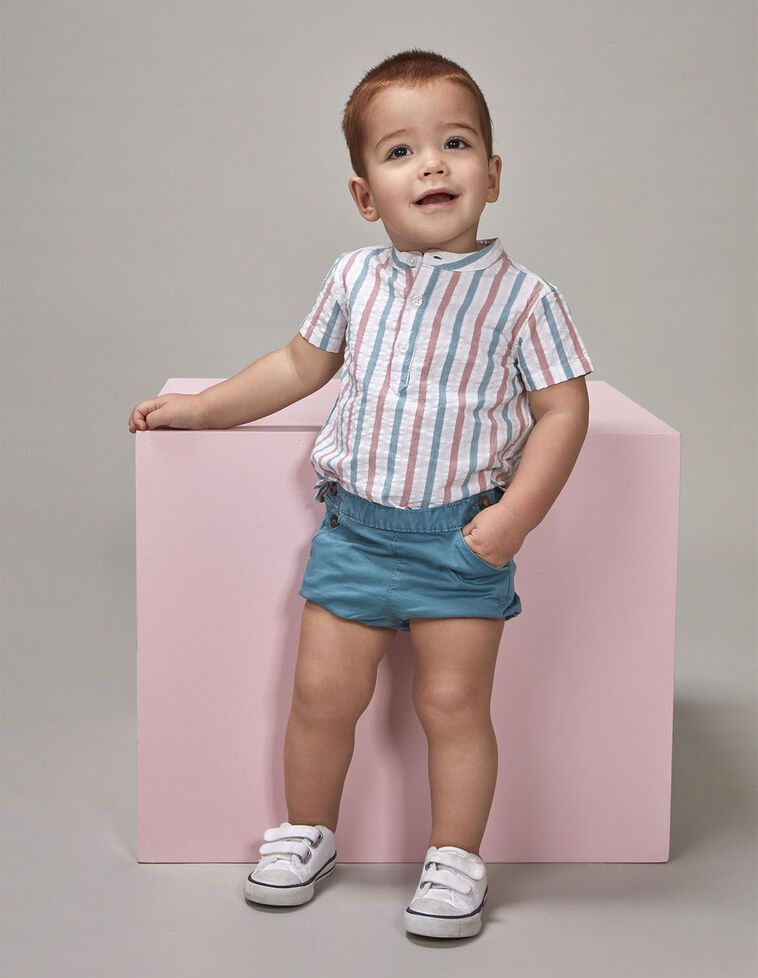 Pantaloni harem in twill azzurri
