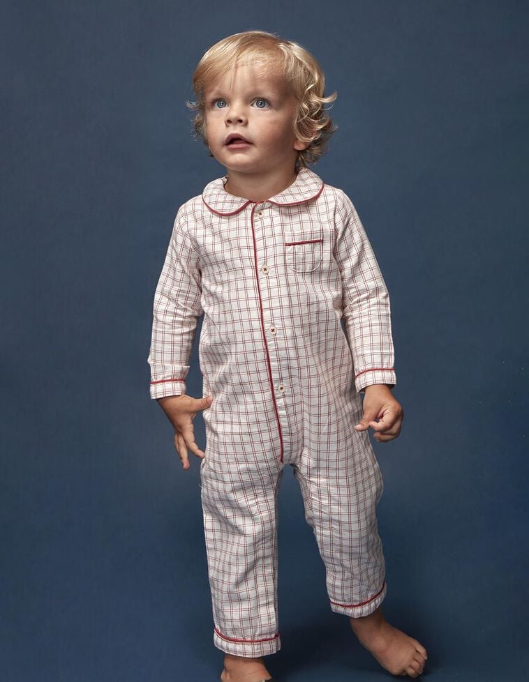 Pyjama à carreaux blanc