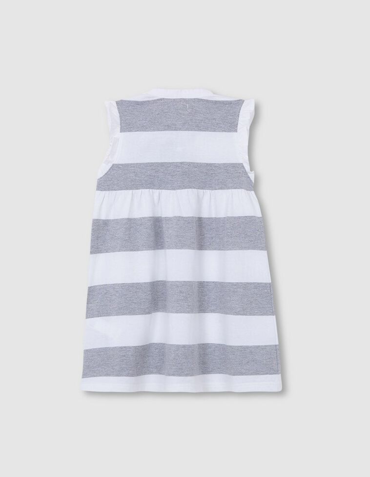 Robe polo rayures yatch gris clair mélangé