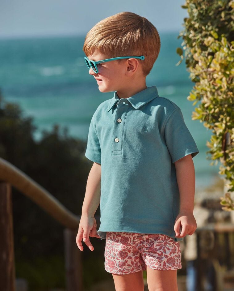 Costume stampa floreale indiana beige chiaro 