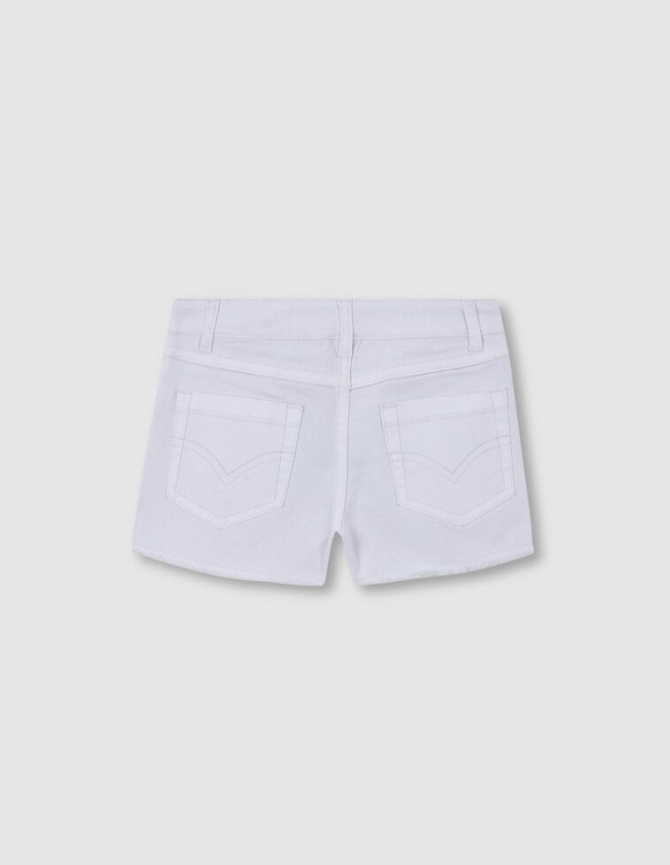 Weiße Twill-Shorts mit Vordertaschen