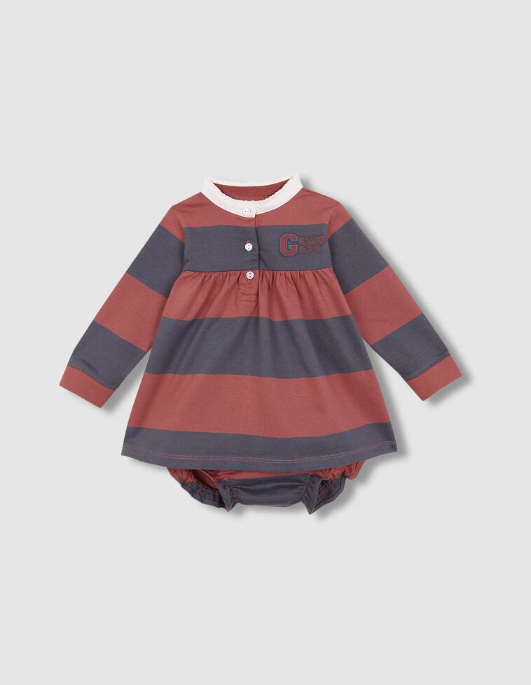 Robe polo rayée rouge