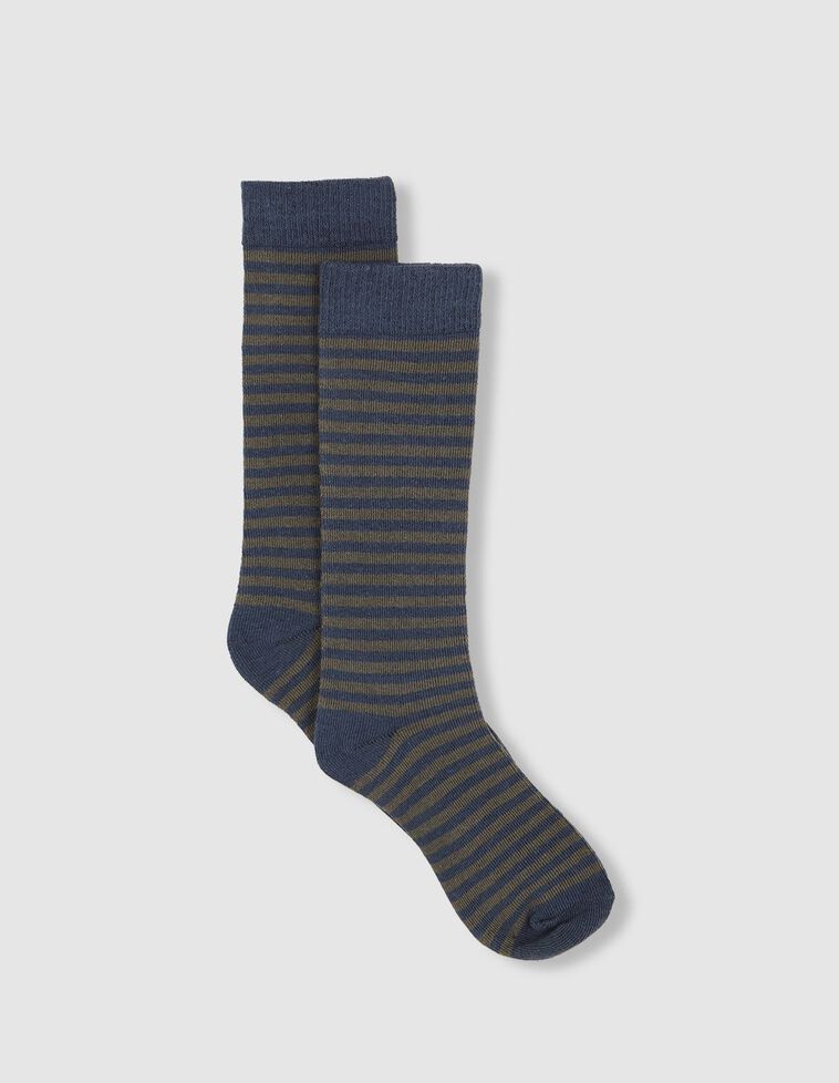 Chaussettes rayées vert pétrole
