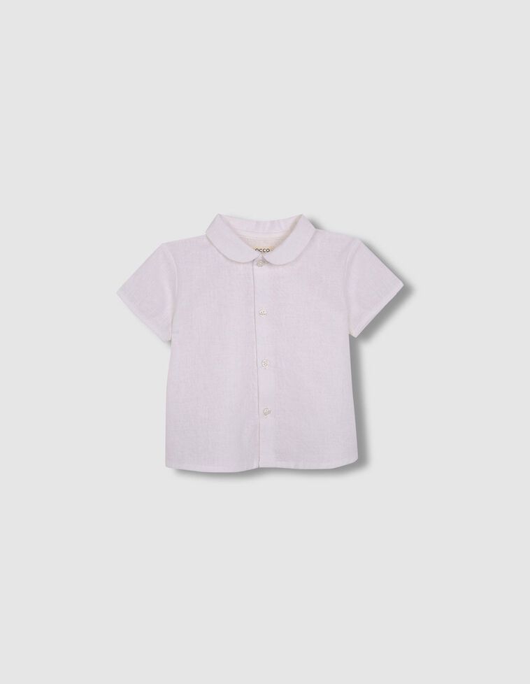 Camisa linho gola bebé branco