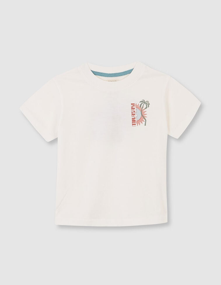T-shirt imprim&eacute; surf blanc