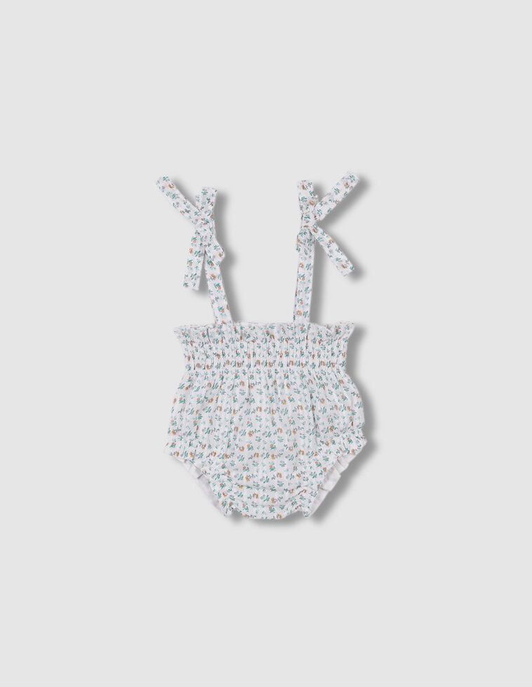 Bloomer con stampa di fiori color bianco sporco