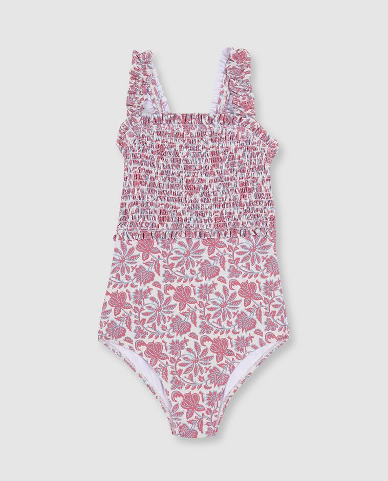 Maillot de bain imprim&eacute; fleurs indiennes beige clair