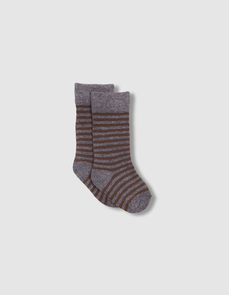 Chaussettes rayées marron