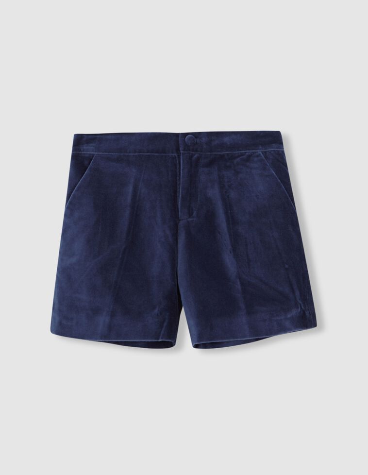 Short en velours bleu