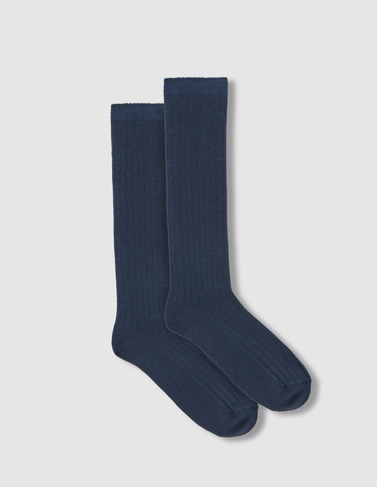 Chaussette unie bleu clair