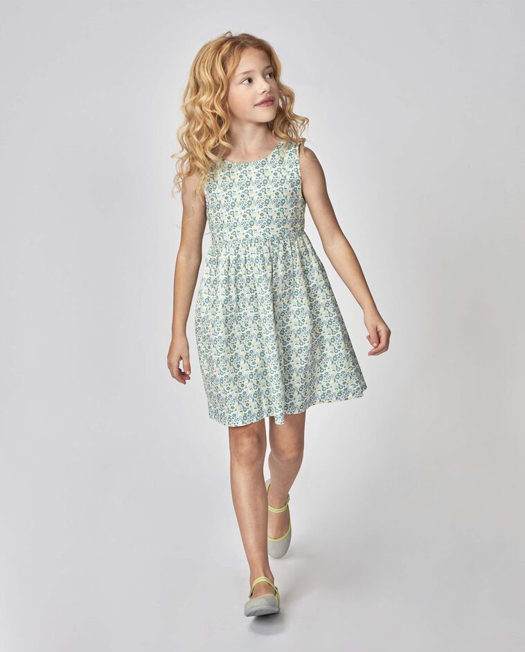 Robe &agrave; fleurs &agrave; bretelles blanche