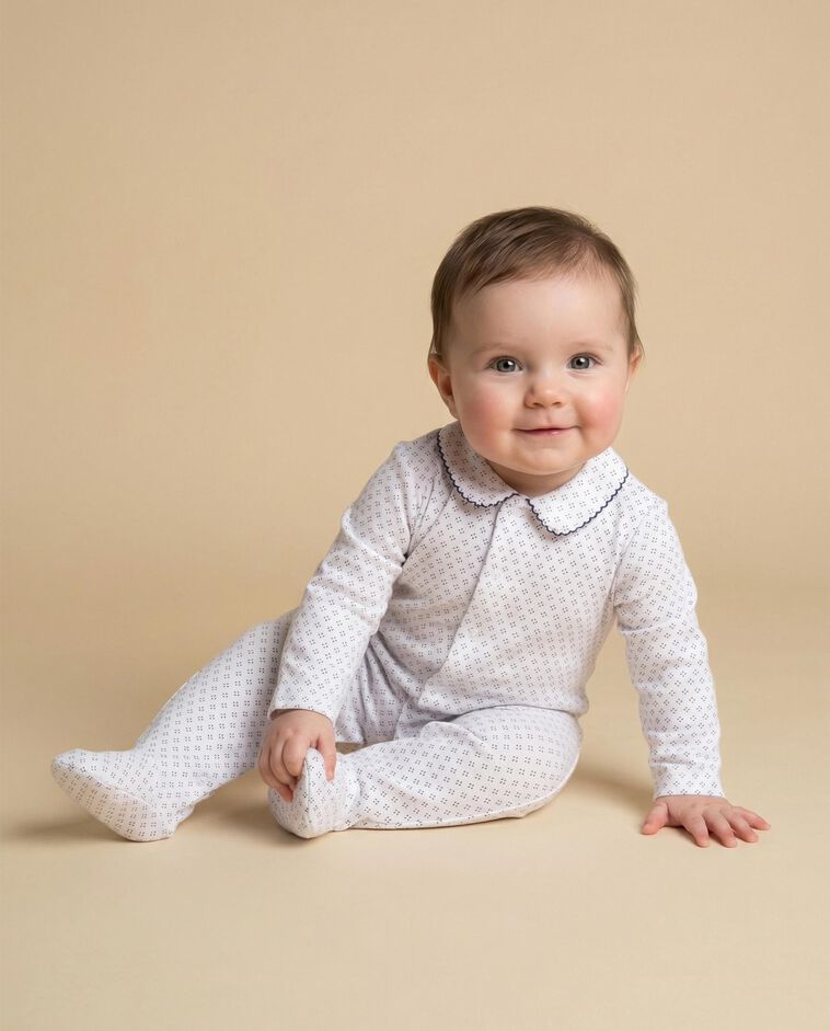 Pijama manga comprida branco/a