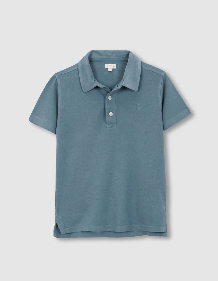 Einfaches blaues Gocco-Poloshirt
