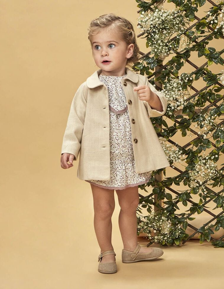 Manteau col claudine marron