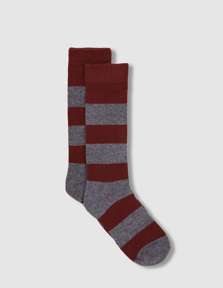 Chaussettes rayées bordeaux